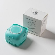 욕실 개 목욕 브러시 마사지 장갑 샴푸 상자와 부드러운 안전 실리콘 빗 고양이 샤워 손질을위한 애완 동물 액세서리, 파란색
