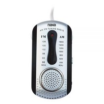 Naxa Electronics 휴대용 홈 오디오 라디오 블랙 (NR-721 BK), AM/FM Mini Pocket Radio with B, Black, Black