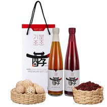 [공식판매처] 어썸네이처 표고버섯식초+문경오미자청 엑기스 원액 선물세트 2개 3개 답례품 집들이선물 명절선물 천연발효식초 클렌즈주스 임산부 산후관리 숙취음료 오미자차 에이드