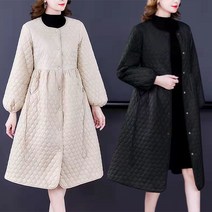 M~4XL 여성 퀼팅 패딩 원피스 누빔 점퍼 루즈핏 롱 패딩 코트 아우터 빅사이즈