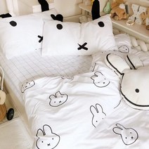미피 캐릭터 침대 침구류 침대시트 이불커버 베갯잇 베개커버 4종세트
