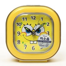스펀지밥 크롬 저소음 알람 탁상시계(크롬사각) 디자인알람시계 소품 인테리어 탁상용 플립시계 이쁜탁상시계 디지털