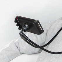 누워서 보는 만능 스마트폰 핸드폰 목걸이형 자바라 거치대, 목걸이형(블랙), 2개세트