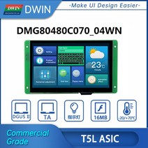 Dwin 7.0 인치 UART TFT 터치 모듈 HMI 디스플레이 800480 상업 등급 262K 색상 RGB 인터페이스 TVTNTFTLCD 스마트 스크린, [01] CHINA, [04] 03 Without Touch