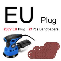 300W 샌딩기 오비탈 샌더 전기샌딩기 21Pcs 125mm 샌드페이퍼 포함 강력한 집진 광택기 PROSTORMER, 01 EU 220240V