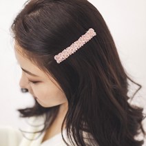 로라하 성인 여성 아동 중간사이즈 반묶음 비즈 일자 머리핀 헤어핀 머리삔 러빙유