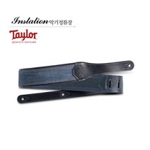 테일러 Taylor 블루 데님 가죽 바이어스 어쿠스틱통기타 고급스트랩 2.5인치 불박로고