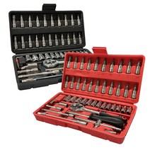 카박사 자동차DIY공구세트 46P렌치세트 복스공구세트 자가수리공구세트 육각렌치 깔깔이복스세트 라쳇렌치 복스알멀티툴 정비렌치 미니복스세트, 검정