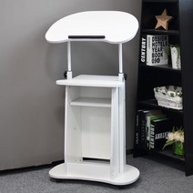 남쪽나무 4컬러 이동식 높이조절 사이드 테이블 스탠딩 책상 117*60*37cm, X4 흰색