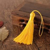 더치커피 메이커 2/5pcs 8cm 짧은 술 스파이크 폴리 에스터 실크 작은 북마크 키 체인 tassels DIY 바느질, 10 gold_01 8cm  2pcs