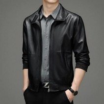 나래가 남자 가죽 점퍼 자켓 비즈니스 빈티지 심플 패션pfi39