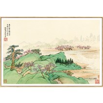거실벽화 시수이수이 응접실이 있다 벽면 현수막 뮤럴 침실 침대머리 신 중국식 현관 배경 인테리어그림 3857759187, 연목색 외관 봄 따뜻하고 꽃이 피다 독립