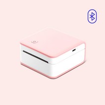 샌디마로 핑크색 라벨기 미니 휴대용 스티커 포토 메모지 라벨프린터 감열지 증정
