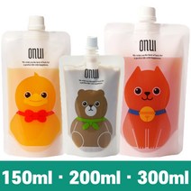 띵파우치 지퍼 투명 스파우트 파우치 음료팩 주스용기 150ml 200ml 300ml, 50매
