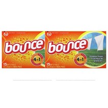 바운스 패브릭 소프트너 건조기시트 15장 Bounce Fabric Softener Dryer Sheets Outdoor Fresh Scent, 2팩