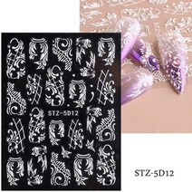 1 pc 디자인 손톱 장식 네일 접착제 손톱 장식 슬라이더 접착제 네일 데칼 SASW5D, STZ5D12