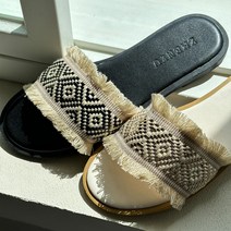 더구두 라탄 짜임 플랫 여름 슬리퍼-6197