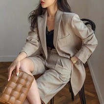 린넨 루즈핏 정장자켓+반바지세트 면마 투피스 셋업