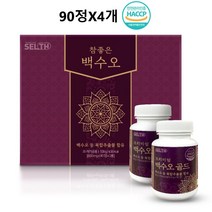 백수오 백수오추출물 백수오등복합물 백하수오 백수오즙 백수오차 알약 리놀레산 안토니아신 효능 국내산 식물성 식약처 해썹인증, 90정X4개