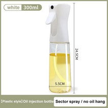 분사력 좋은 스프레이 오일병 밀폐그릇 요리사 전문가 200/300ml Kitchen Oil Bottle Cooking Spray Olive Fitness Barbecue BBQ, [01] White 300ml