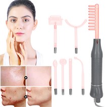 (작업 영상이 업로드되었습니다) 고주파 전기 치료기 미용 기기 오존 고주파 전기 치료기 피부 관리 전기 치료 스틱 7 종 세트 붉은 빛 아르곤 가스 여드름, 상품상세참조