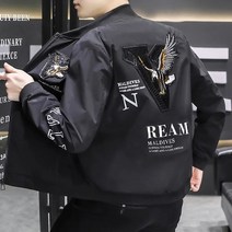 TZQW 흠광지성 재킷남성코트 패션이글자수 춘추남프린트야구넥상의