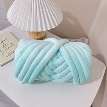 자이언트얀 벨벳 망고실 가방 DIY 만들기 핸드 메이드 굵은 실 재료 뜨개질 쿠션 반려 집, 소라색