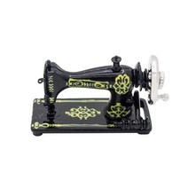 DIY 북엔드 미니어처Odoria 1:12 빈티지 바느질 상자 바늘 가위 뜨개질 도구 키트 재단사 세트 인형집 액, 02 Black Sewing Machine