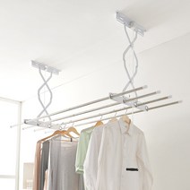천장 빨래건조대 2단 125cm_베란다 천정건조대 빨랫대, 1개