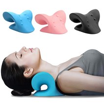 목 스트레칭 베게 거북목 경추마사지 일자목 목마사지, 블랙