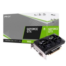 PNY GeForce® GTX 1650 4GB GDDR6 Verto 듀얼 팬 그래픽 카드, Retail Box V2