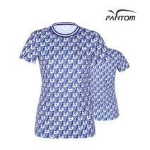 팬텀 골프 fantom여성 팬지꽃 프린팅 반팔 티셔츠 F22102TR158_BL, 095, BL