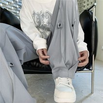 고프코어룩 미니멀 디자인 슈트 팬츠 남고 스트릿 트렌드 와이드 캐주얼 팬츠