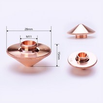 레이저커팅기 마킹기 라벨인쇄기 각인기 Condello D28-A 이중 단일 레이어 섬유 절단 노즐 Precitec HANS W, 01 D28-A-S_13 6.0mm