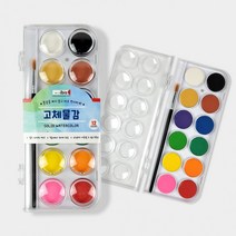 아이비스 3500 12색고체물감(SP) 무독성물감 팔레트 어린이물감 학생물감 12색물감, 상세페이지 참조