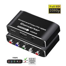 모니터연결 케이블 선 YPbPr to HDMI 변환기 비디오 오디오 어댑터 DVD PSP Xbox PS2 HDTV 모니터용 5RCA RGB 변환 4K 60Hz360855, Black_UK Power Plug
