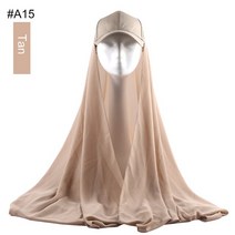 숄 어깨 카라 코트 숏머플러 삼각 Musilm 여성 시폰 Hijab 기본 공 모자와 함께 여름 스포츠 쉬폰 HIjabs