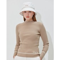 22FW [Online Limited]베이지 소프트터치 골지 하이넥 스웨터 HWSW2D910I2