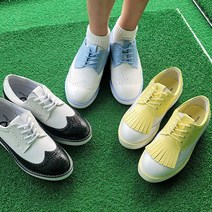 다니엘프라임 프리미엄 클래식 테슬 여성 골프화 소가죽 스파이크리스 필드 실내 스크린 연습용