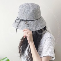 내츄럴 마 리본 여성 여름 벙거지 버킷햇 모자