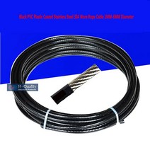 HQ BW01 블랙 PVC 플라스틱 코팅 스테인레스 스틸 304 와이어 로프 케이블 후 직경 1MM-6MM, 10Meters 10MM Dia