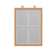 제이에스칠판 아크릴 포켓 A4 게시판 2열4구 590x770mm, 회색, 오크