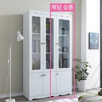 엣지퍼니처 코델 채움 1800 틈새 유리 장식장, 화이트