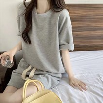 여니제이이지 여성반팔반바지세트 트레이닝세트 여름스포츠룩 5부반바지 3color