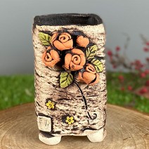 다육맘 수제화분 다육화분 도향#257, 오렌지