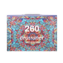 Brutfuner-12-260 색 유성 색상 연필 세트 부드러운 스케치 연필 금속 색연필 색칠 그리기 학생 미술 용품 색연필, 260가지 유채