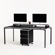 다가구 페르마타 1800 x 800 컴퓨터책상 스탠다드 타입, 블랙 아이보리(상판):블랙(프레임)