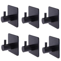 6pcs 욕실 크리 에이 티브 스토리지 랙 알루미늄 합금 다목적 후크 홈 키 홀더 편리한 내구성 타월 랙 도매, 6pcs black