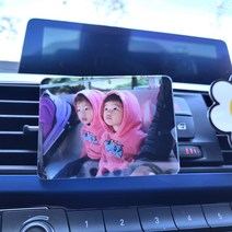 자동차 차량용 방향제 커플사진 아기사진 포토 액자 자석거치대, 세로형, 다우니