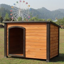 대형견집 실외개집 실외강아지집 실외 방수 실외용 지붕집 견사 개집 사계절 실외견사 주택 애견, 브라운